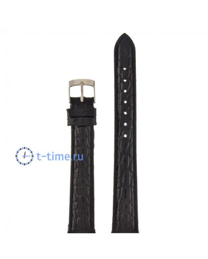 Ремешок для часов Modeno 16 мм чер змея с серебряной застёжкой К011