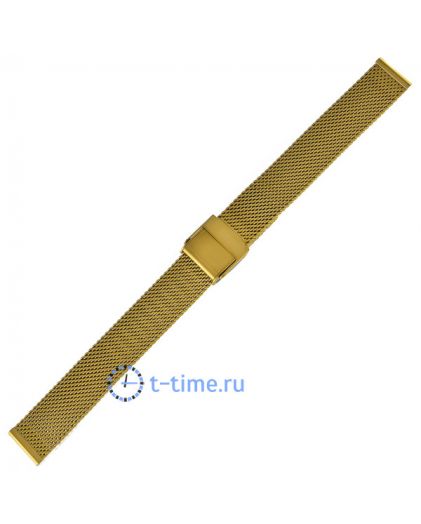 Браслет для часов PERFECT 14мм 06-14IPGL сетка мелкая желтое золото