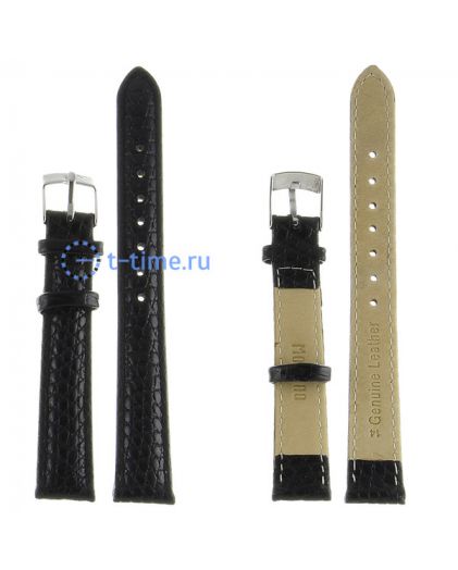 Ремешок для часов Modeno 14 мм чер змея с серебряной застёжкой K001