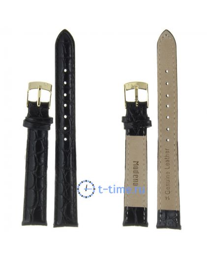 Ремешок для часов Modeno 14 мм чер croco с золотой застёжкой K001