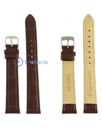 Ремешок для часов Modeno 16 мм кор croco c серебряной застёжкой A001