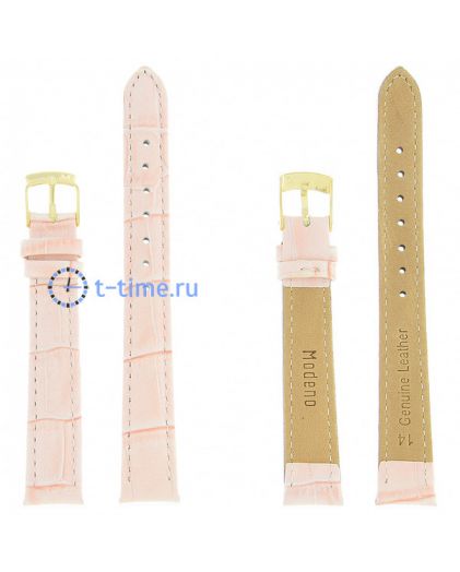 Ремешок для часов Modeno 14 мм св.роз croco с золотой застёжкой A001