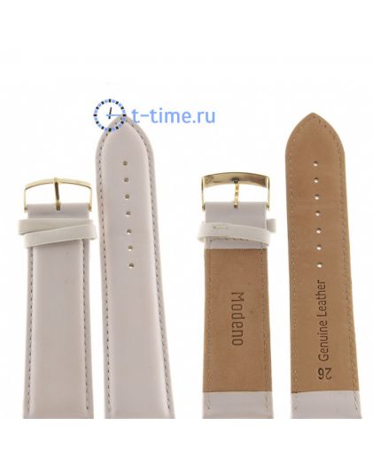Ремешок для часов Modeno 26 мм бел с золотой застёжкой G000