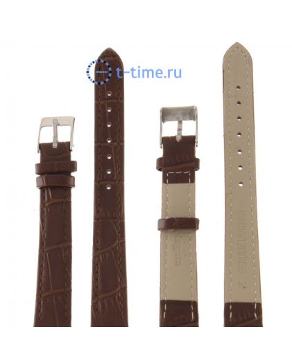 Ремешок для часов Nagata 14 мм кор. croco с сереб. застёжкой