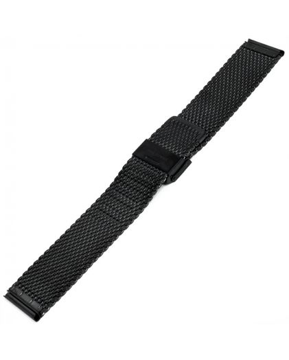 Браслет для часов INOX Plus 24 мм черный миланское плетение M-414-24 Black