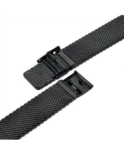 Браслет для часов INOX Plus 24 мм черный миланское плетение M-414-24 Black
