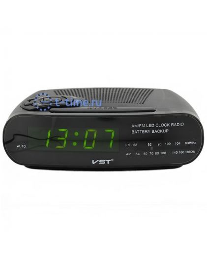 Часы сетевые VST906-2 часы 220В+ радио зел.цифры-30