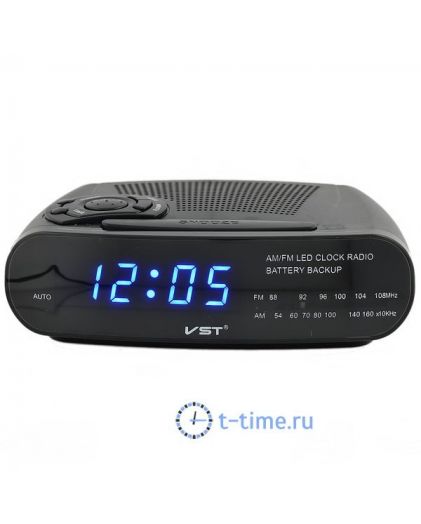 Часы сетевые Vst VST906-5 часы 220В+ радио син.цифры-30