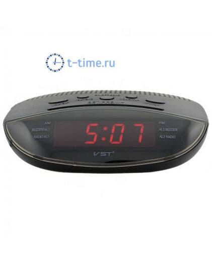 Часы сетевые VST908-1 часы 220В+ радио красн.цифры+ блок-40