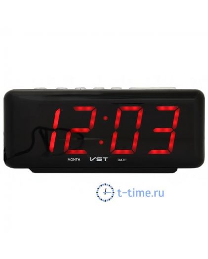 Часы сетевые VST762С-1 часы 220В красн.цифры (температура)-30