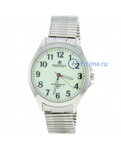 Часы PERFECT A4012D корп-хром циф-свет резинка
