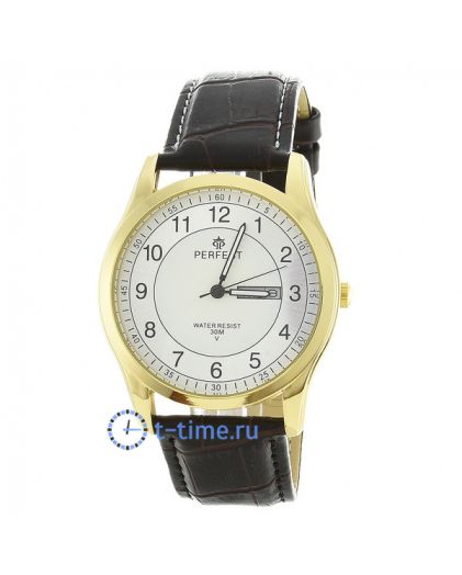 Часы PERFECT A4003B H корп - желт циф - сер рем кор