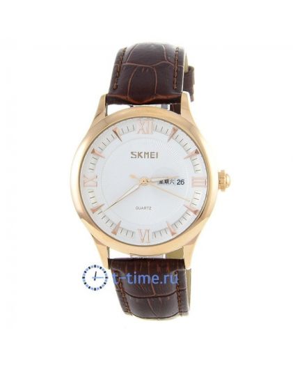 Часы SKMEI 9091 корп-роз, циф-бел с роз, кор