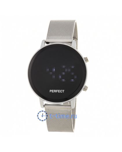 Часы PERFECT A8041 корп-хром циф-чер LED сетка