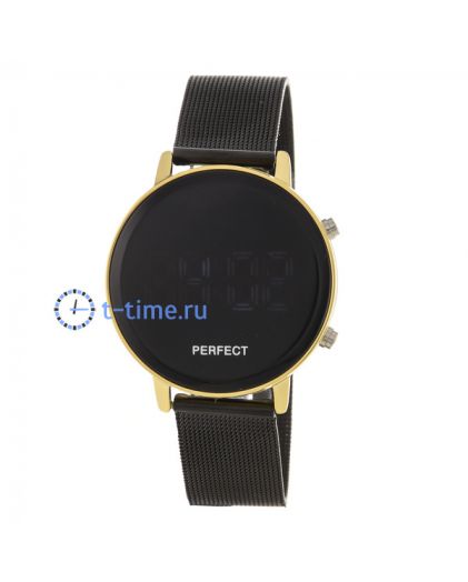 Часы PERFECT A8041 корп-жел циф-чер LED сетка