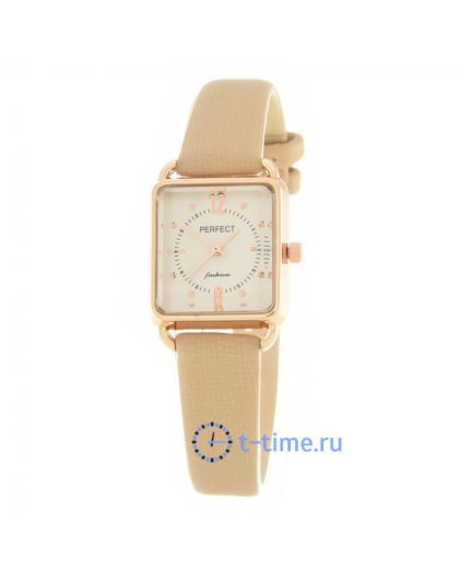 Часы PERFECT E328 корп-роз циф-бел беж. рем