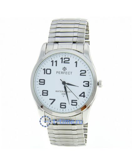 Часы PERFECT A4003P корп-хром, циф-бел резинка