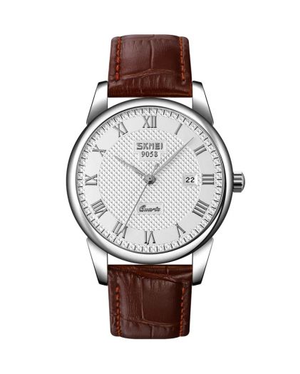 Skmei 9058LSIWTBN-B brown band white dail (men)