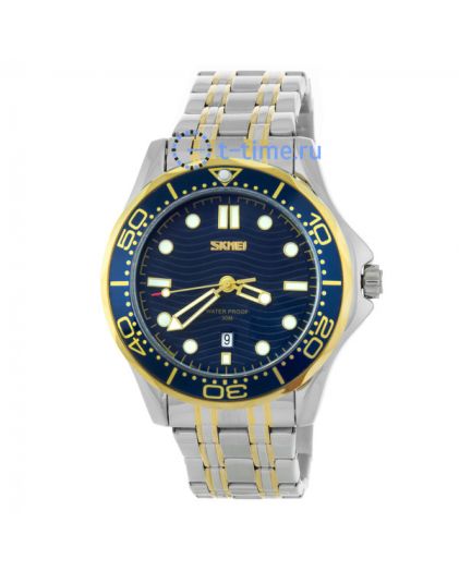 Skmei 9276STGDB silver/gold-blue-steel strap