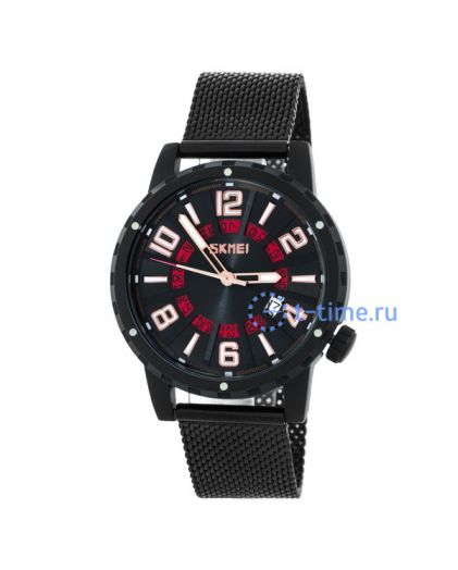 Skmei 9202SRD red-mesh steel belt