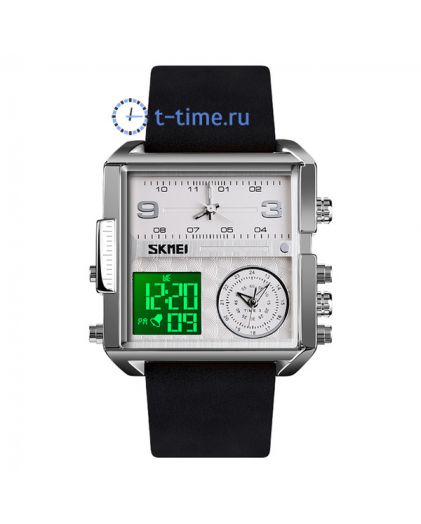 Skmei 1584LSIBK silver/ black leather