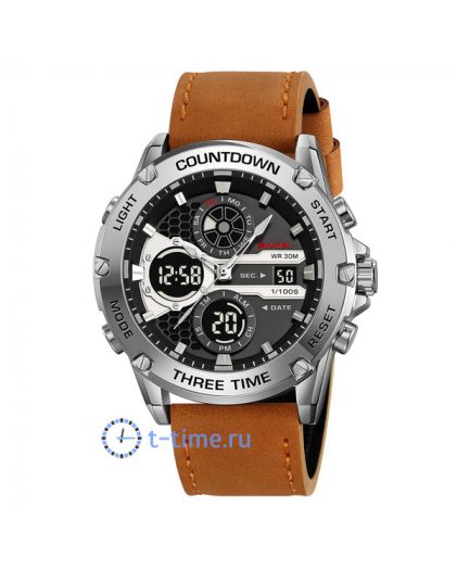 Skmei 2502LSIBN silver/brown-leather