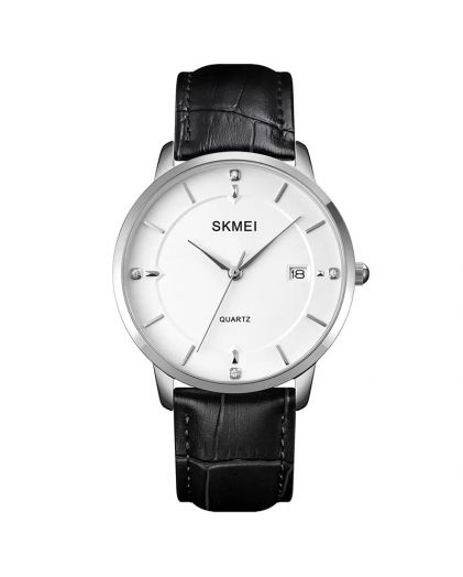 SKMEI 1801LSIWT silver/white-black leather