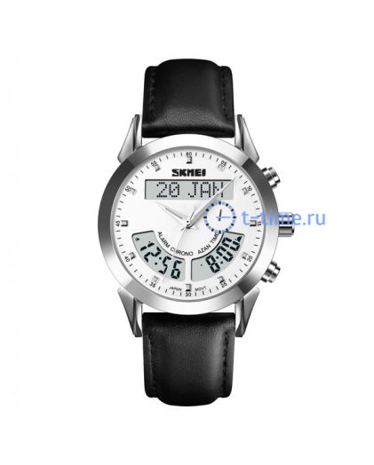 Skmei Q036LSI silver/white-leather