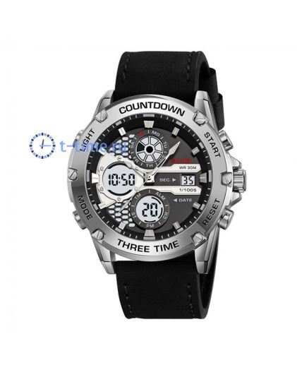 Skmei 2502LSIBK silver/black-leather