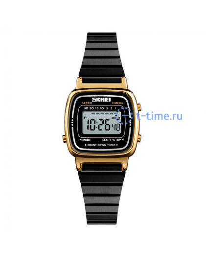 Skmei 1901SGDBK gold case black steel