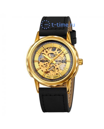 Skmei M035LGDBK gold/black-leather