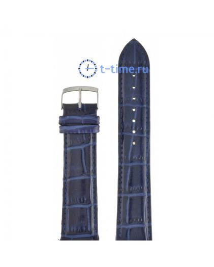 Ремешок Modeno 22 мм т.син croco с серебряной застёжкой K027