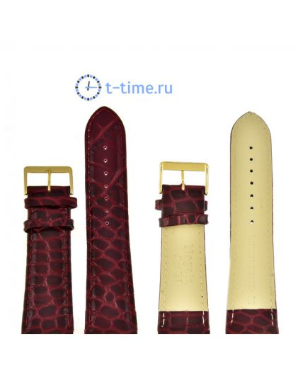 Ремешок Nagata 26 мм св.бордо croco с золотой застежкой