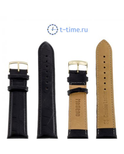 Ремешок Modeno 22 мм чер croco A001 с зол застежкой