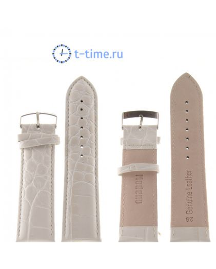 Ремешок Modeno 26 мм бел croco с серебряной застёжкой K000