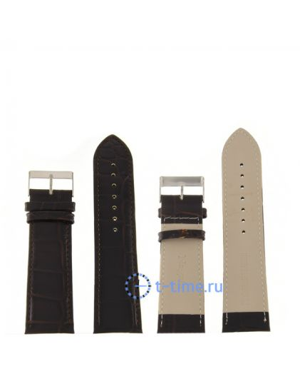 Ремешок Nagata 26 мм т.кор croco с серебряной застёжкой