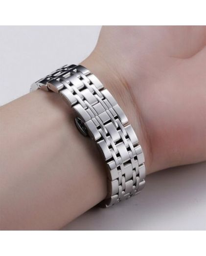 Браслет для часов TIOTIME B117V-175-24S 24 мм литой бабочка серебристый
