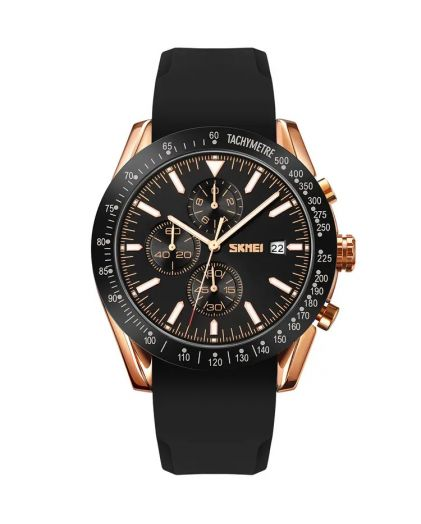 SKMEI 9253PRGBK rose gold/black-silicone strap