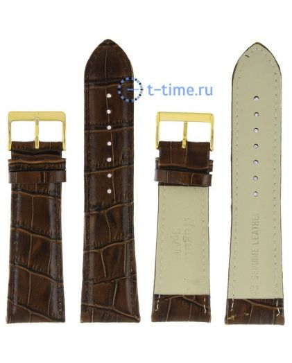 Ремешок Nagata 26 мм т.кор croco с золотой застёжкой
