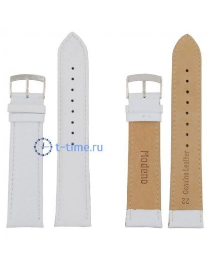 Ремешок Modeno 22 мм бел croco с серебряной застёжкой A000