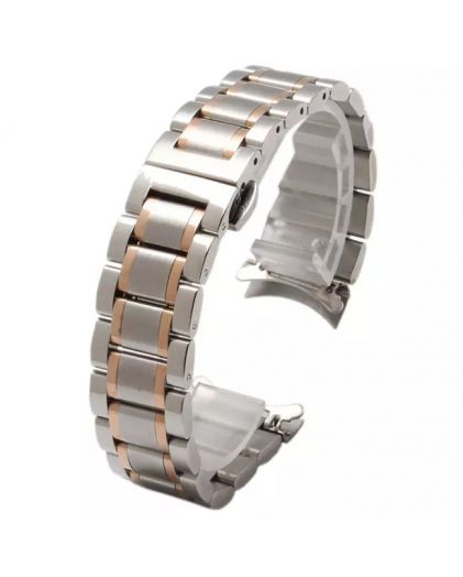 Браслет для часов TIOTIME B111V-180-24SR 24 мм литой бабочка комби хром розовое золото