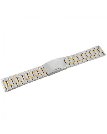 Браслет для часов TIOTIME B151-170-24SG 24 мм литой кнопка комби хром желтое золото