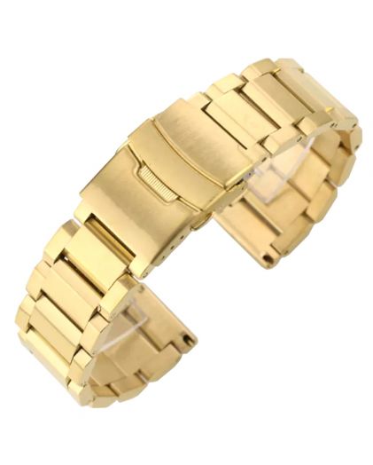 Браслет TIOTIME B143-190-22G 22 мм литой матовый желтое золото