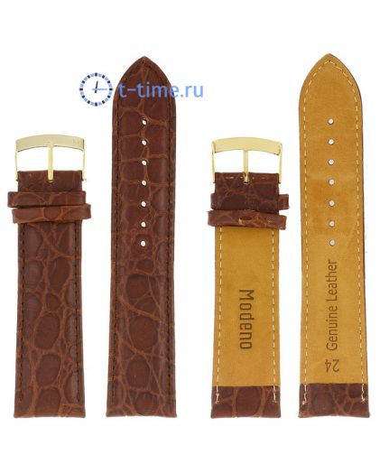 Ремешок для часов Modeno 24 мм кор croco c золотой застёжкой K005