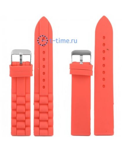 Ремешок для часов 20 мм красн КАУЧУК
