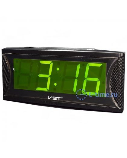 Часы сетевые Vst VST719-2 часы 220В зел.цифры-30