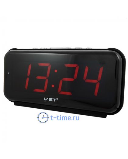 VST806-1 часы красн.цифры-60+блок