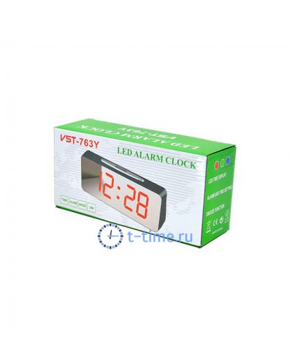 VST763Y-1 часы 220В красн.цифры-30 USB кабель